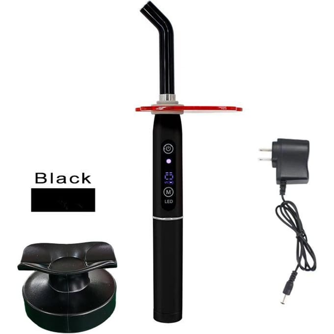 Rainbow LED-uithardingslicht draadloze Cure Dental Light Cure-machine EU plug zwart