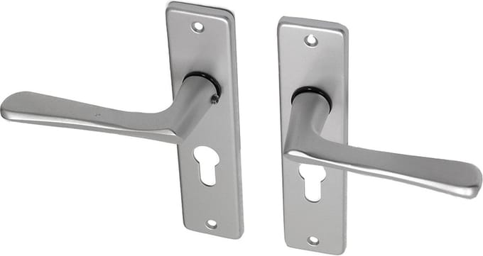 Wovar Deurkruk met schild aluminium vlindermodel PC55 | Per Set