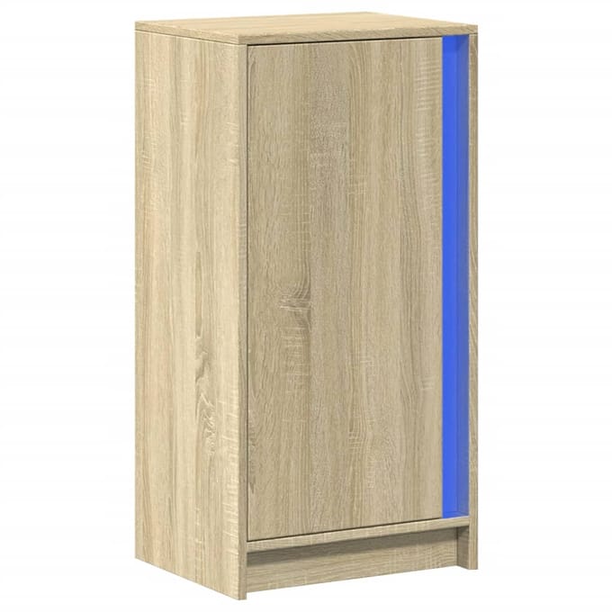 vidaXL - Dressoir - met - LED - 42,5x34x85 - cm - bewerkt - hout - sonoma - eikenkleurig