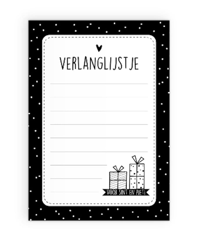 A5 Notitieblok - Verlanglijstje Sint en Piet