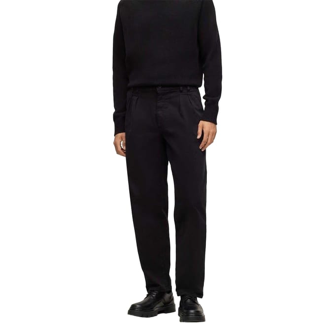 Boss Heren-chino met recht model en Tulsa-logo (Zwart)
