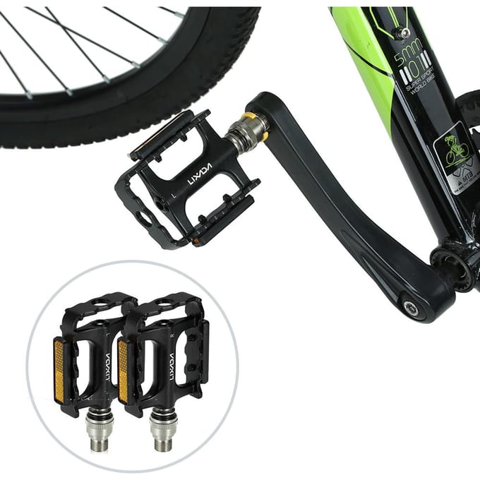 Lixada fietspedalen MTB-fietsplatformpedaal met verlengadapter black