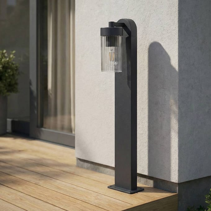 Lindby - Tuinpad verlichting - 1licht - Aluminium, polycarbonaat - H: 60 cm - E27 - antraciet (RAL 7016)