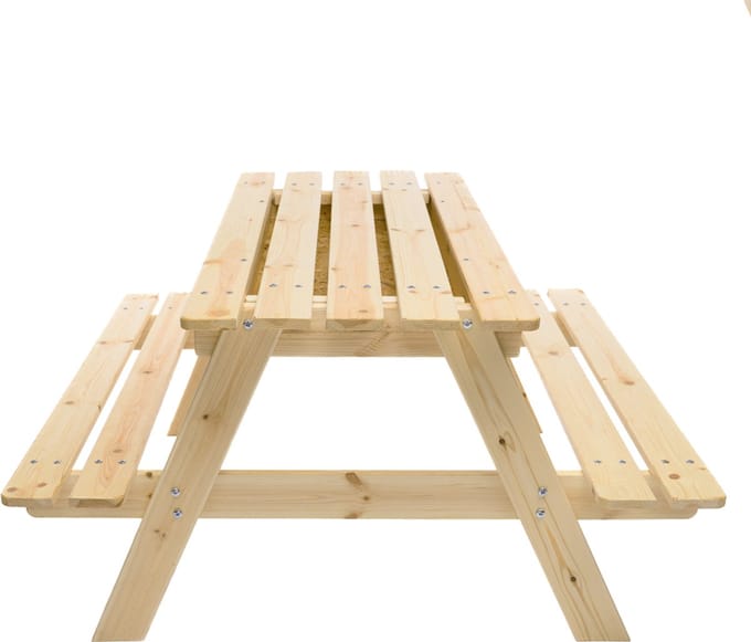 Timbela M010-1 - Kinder Picknicktafel - 90x90xH50 cm - Picknickbank - Onbehandeld