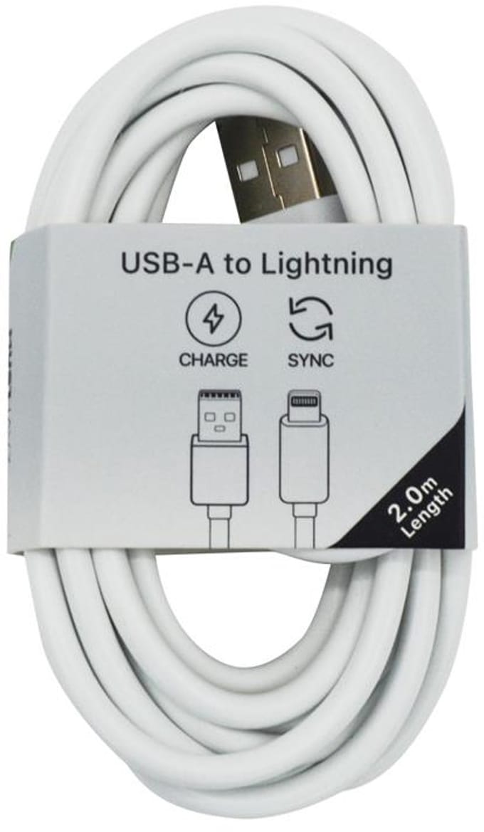 Musthavz - USB-A naar Lightning Kabel – 2 Meter – Wit – Oplaad- en Synchronisatiekabel voor iPhone & iPad