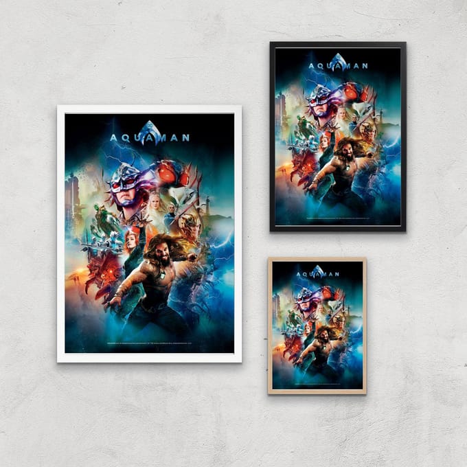 DC Aquaman Giclee Art Print - A4 - Black Frame