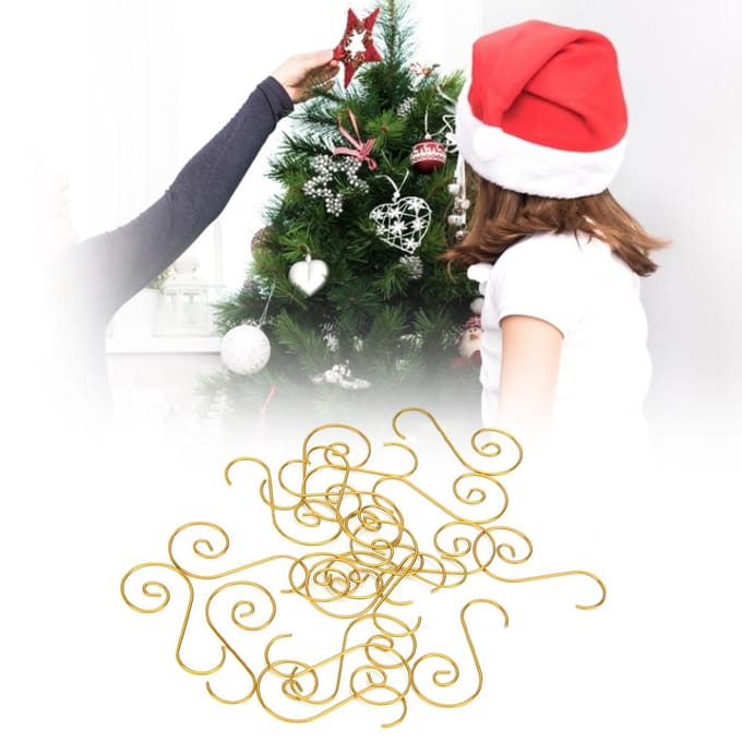60 stuks Mini Multifunctionele Metalen S-haken Kerstboomhouder Decoratie(Goud ) zilver