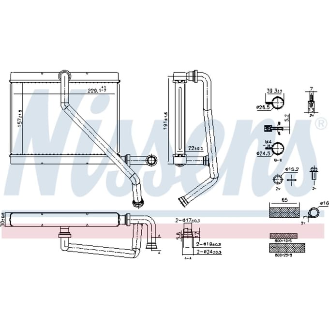 Warmtewisselaar, interieur verwarming NISSENS 707289