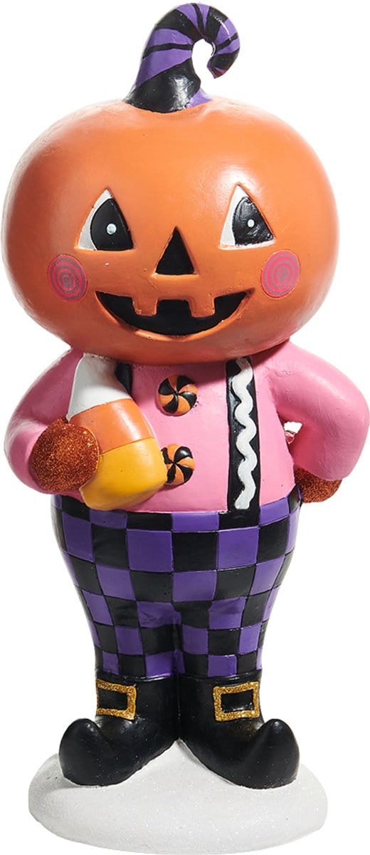 Viv! Christmas Halloween Decoratie Beeld - Pompoen Man - 36 cm