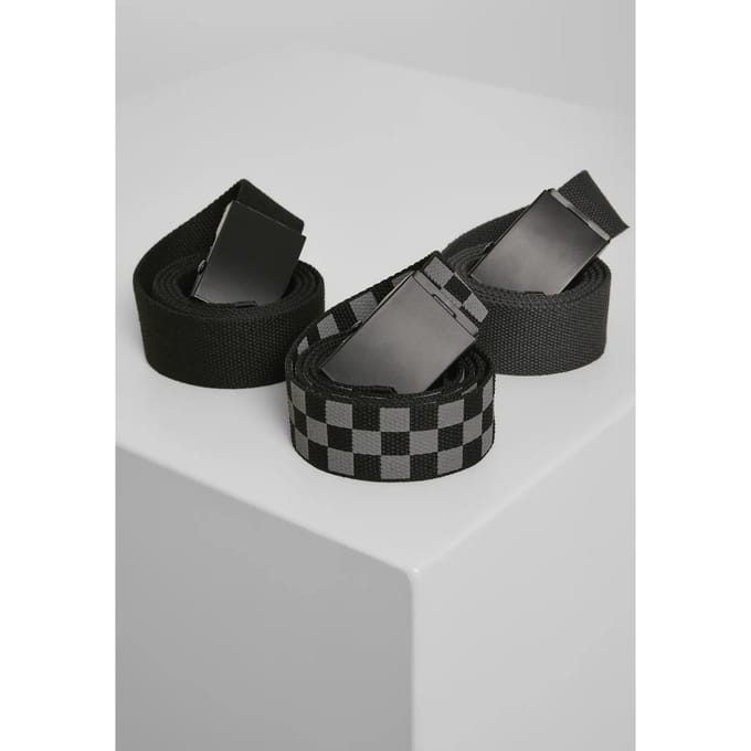 Urban Classics Belts Trio 3-Pack Unisex Riem - zwart/houtskool - S-M