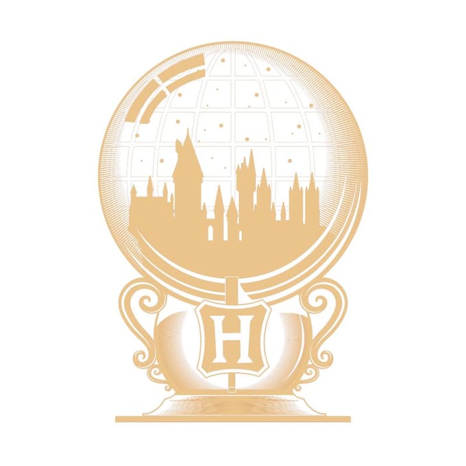 Harry Potter Hogwarts Snowglobe t-shirt - Wit - XL