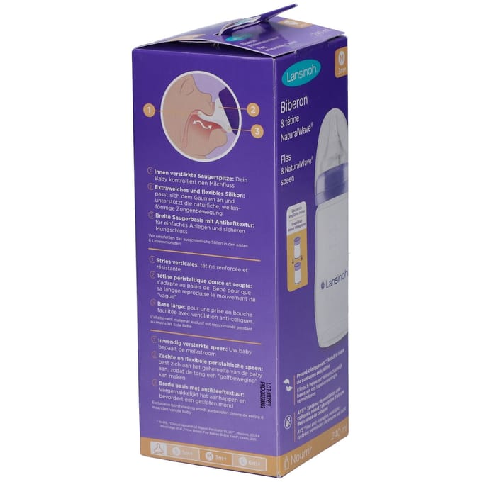 Lansinoh drinkfles Natural Wave 240ml Onbehandeld/Naturel unisex
