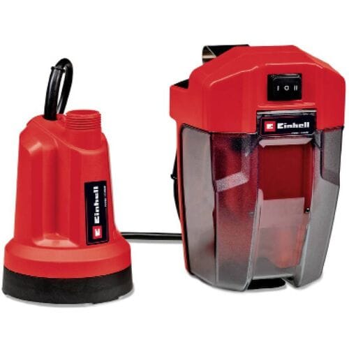 Einhell Accu Dompelpomp GE-SP 18 LL Li Solo - Power X-Change - 18 V/Li-Ion - 4.500 l/u - Max. opvoerhoogte: 8 m - Max. dompeldiepte: 4 m - Afzuigend tot: 1 mm - Stroomkabel: 5 m - Excl. accu en lader