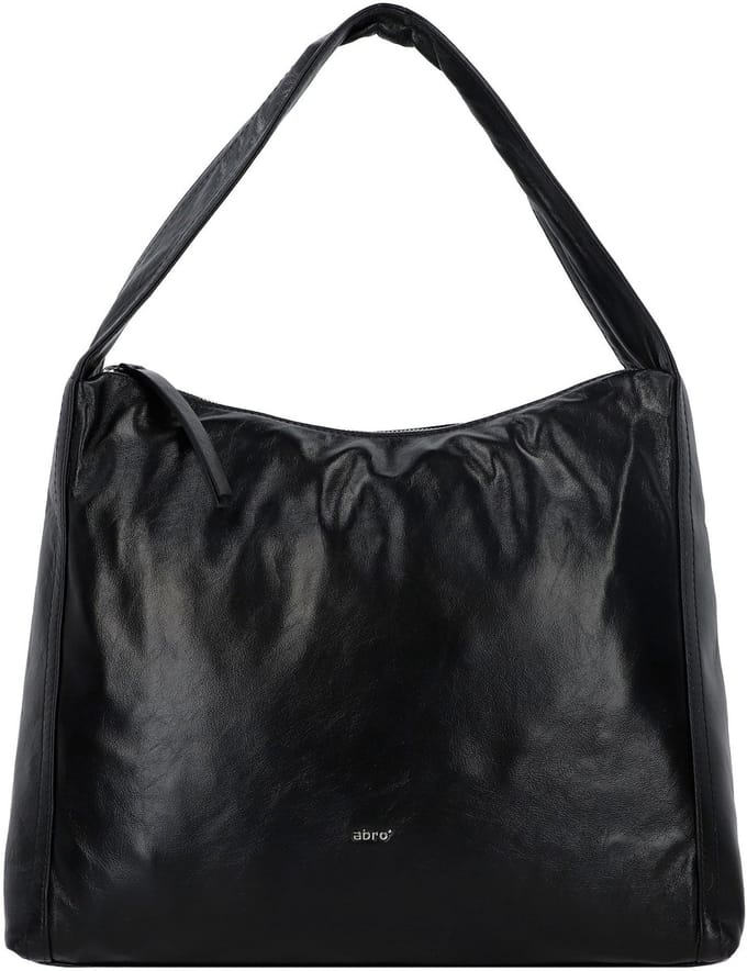 abro schoudertas Leather Dioniso Hobo Bag Amber Black / Nickel zwart