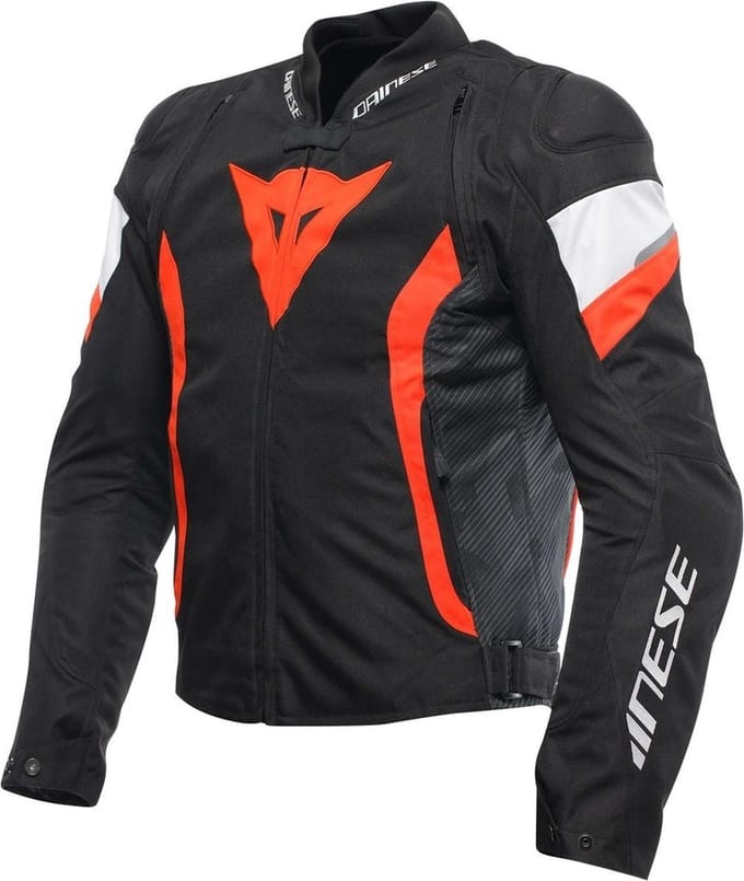Dainese Avro 5 Tex Jas Zwart Rood Fluo Wit - Jas