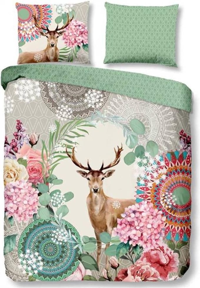 HIP Erlenda - Flanel - Dekbedovertrek - Eenpersoons - 140x200/220 cm - Multi