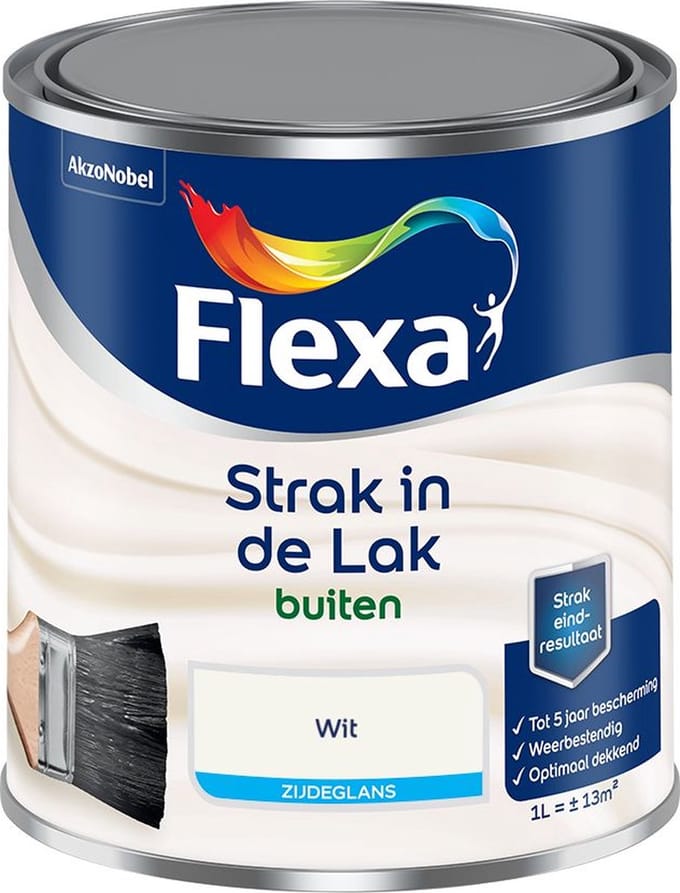 Flexa - Strak In De Lak Buitenlak Zijdeglans - Wit - Mengverf - 1 L