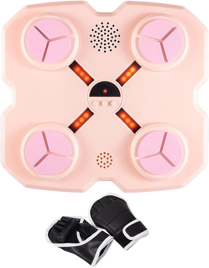Muziek Boksmachine - Smart Punch Target - Thuis Workout - Ingebouwde Muziek - 30 cm Breed - Roze