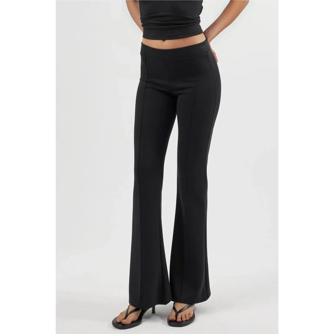 Geribbelde Elastische Flared Broek