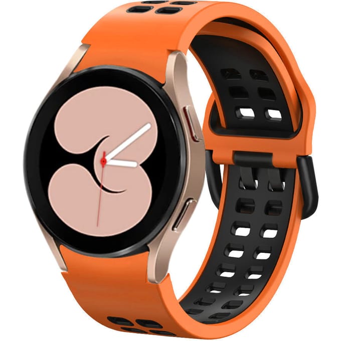 Samsung Galaxy Watch 4 40mm sport square bandje (oranje/zwart)