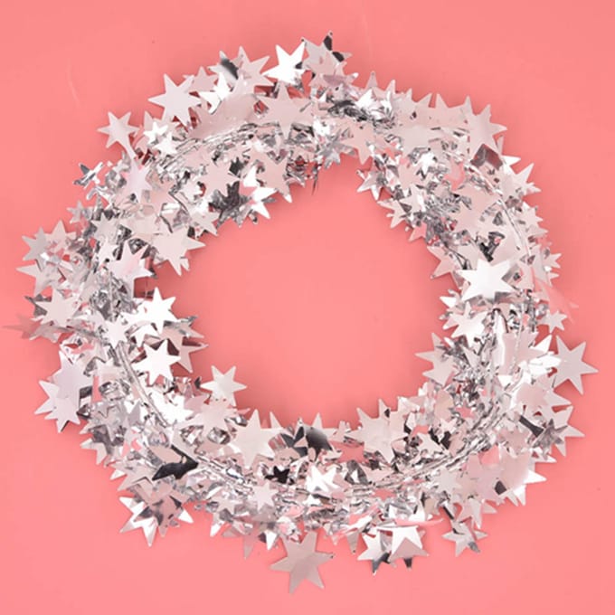 7,5 m Kleine Ster Slinger Kerstboom Bruiloftsfeest Decoratie Kledingaccessoires (Zilver) zilver