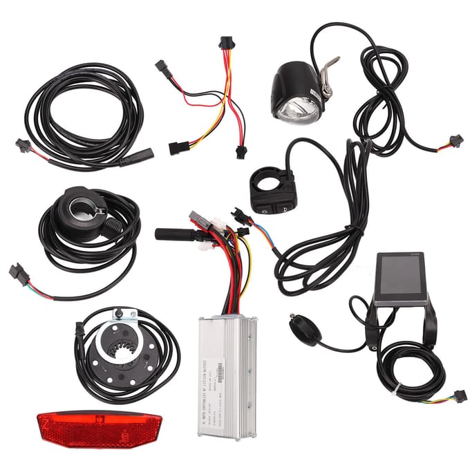 25A Elektrische Fiets Motor Controller Set met GD06 Meter Lichtschakelaar Borstelloze Motor Controller LCD black