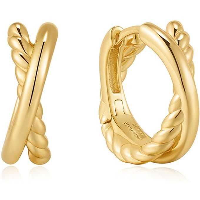 Gold Dual Huggie Hoop Earrings E