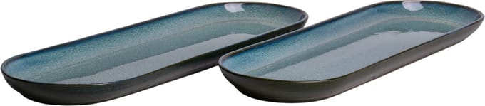 Bord ovaal 45 cm - Evora - groen - set van 2 - Portugees stoneware