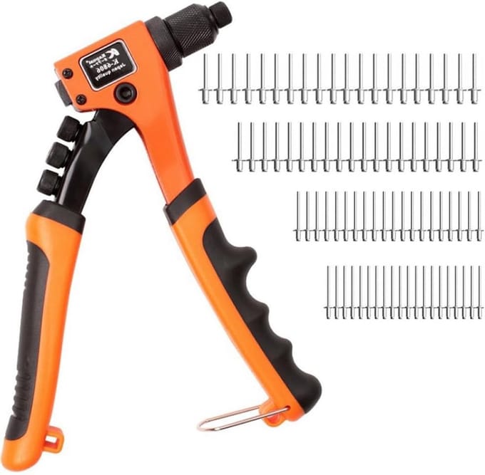 Complete Handmatige Rivetset met 80 Aluminium Rivetten, Handgereedschap en Rvs Hamer voor Precisiewerk