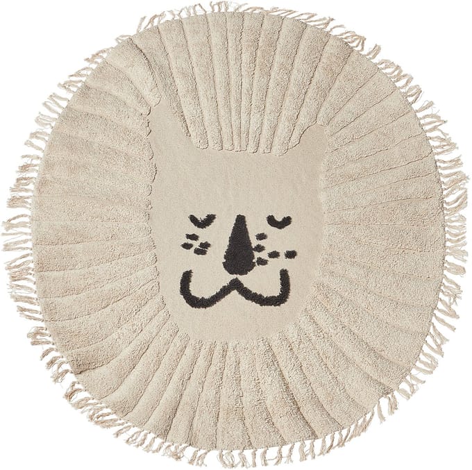 BADHANI - Laagpolig vloerkleed - Beige - 120 cm - Katoen