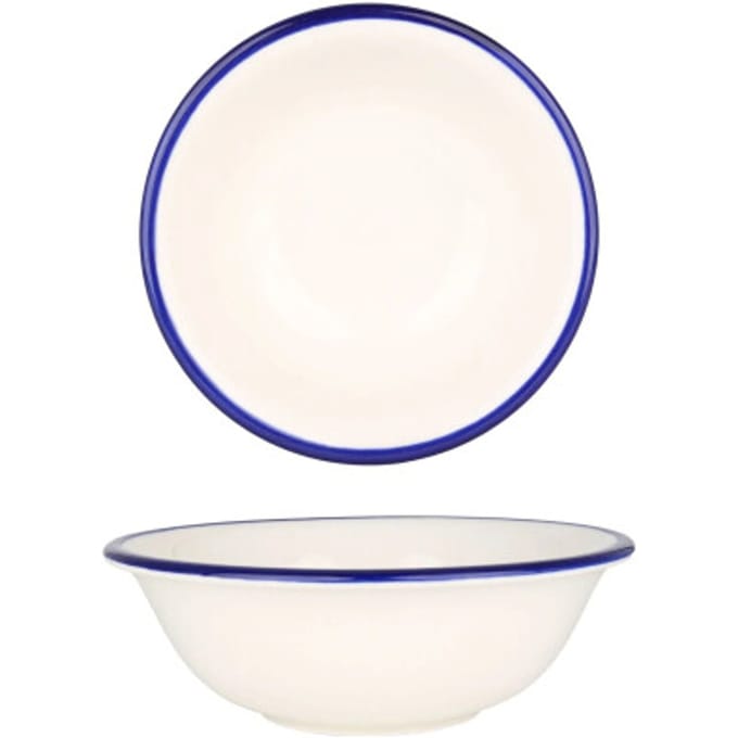 Rinart Kommetje - Blue Edge - Porselein - 16 cm (400cc) - set van 6