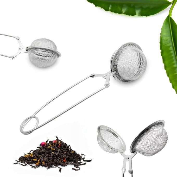 Theezeef RVS – Thee Ei & Theefilter voor Losse Thee – Met Handvat – 16 x 5 cm