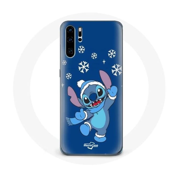 Hoesje voor Huawei P30 Pro Stitch sneeuw Kerst blauw