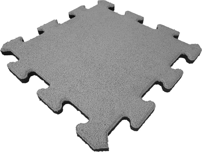 Rubber tegel 25 mm - 50 x 50 cm - Grijs - Puzzelsysteem - Middenstuk