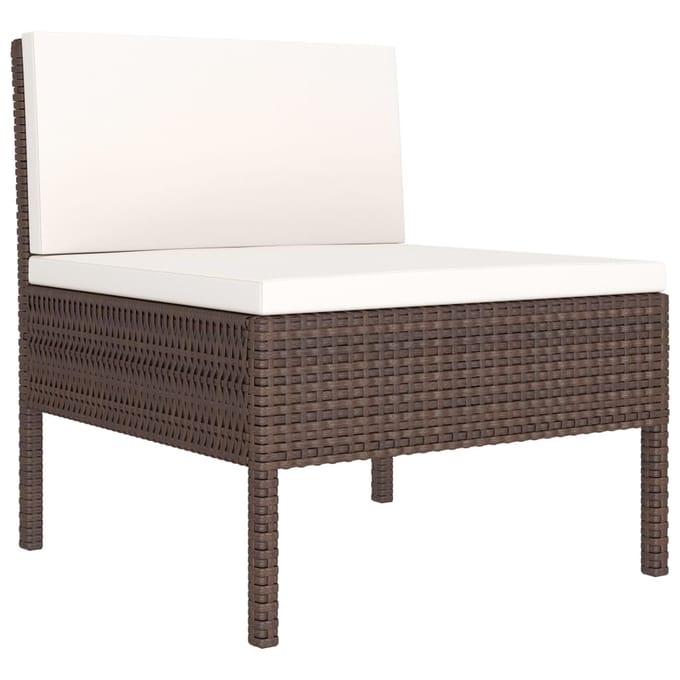 vidaXL - 2-delige - Loungeset - met - kussens - poly - rattan - bruin