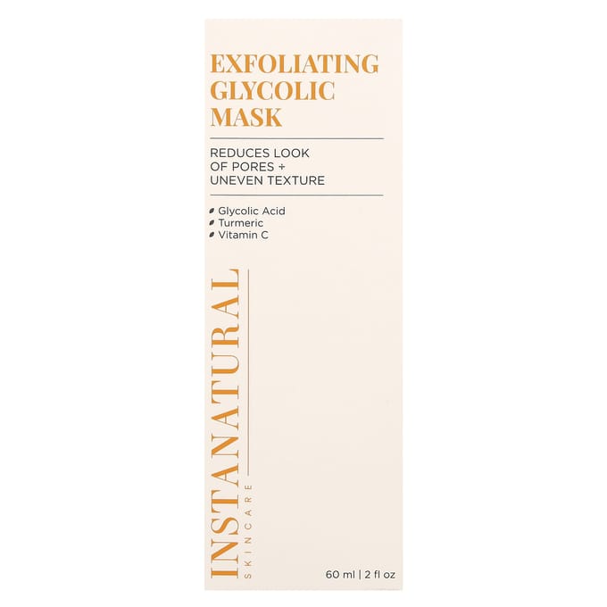InstaNatural, Exfoliating Glycolic Beauty Mask, 2 fl oz (60 ml) white