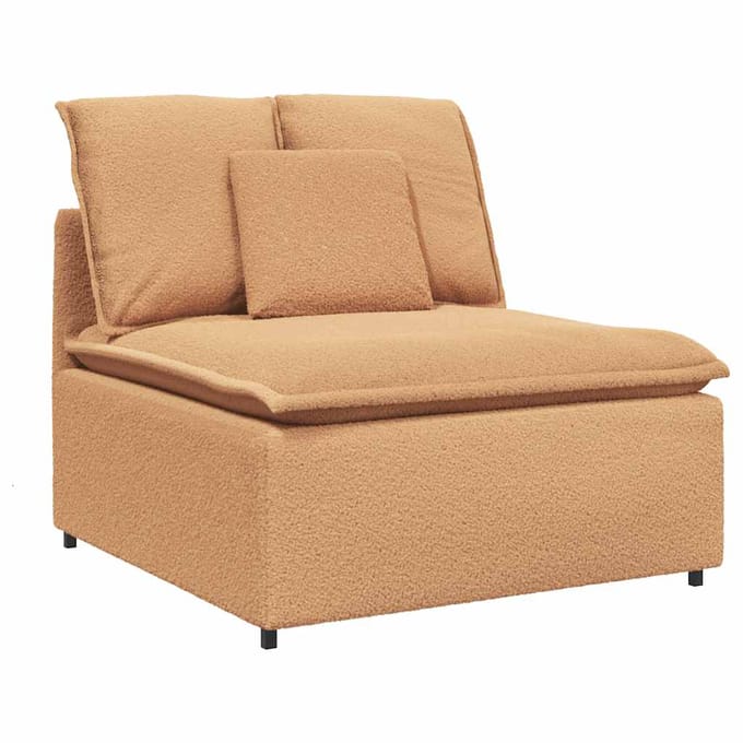 vidaXL Modulaire bank middenmodule met kussens 100 cm beige