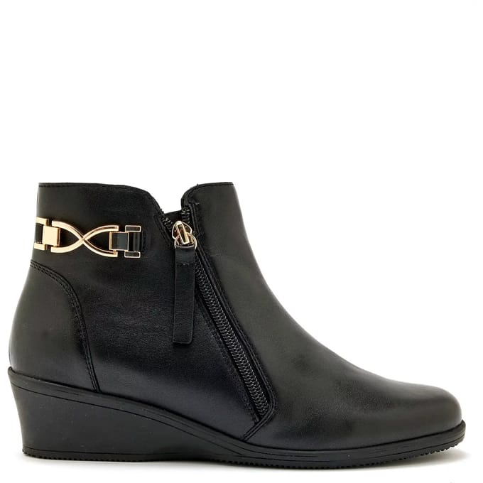 Dames bottines met dubbele ritssluiting en luchtkussenzool Pédiconfort