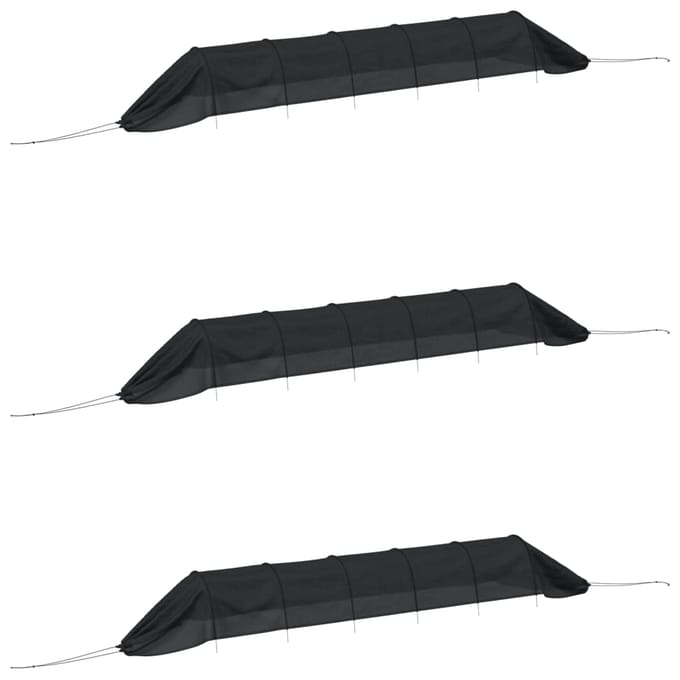 vidaXL - Kweektunnels - 3 - st - staal - en - polyetheen - zwart