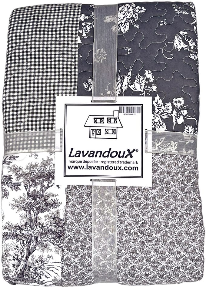 Lavandoux - Bedsprei - Toile Patchwork - 160x220cm - 1-persoons - Grijs