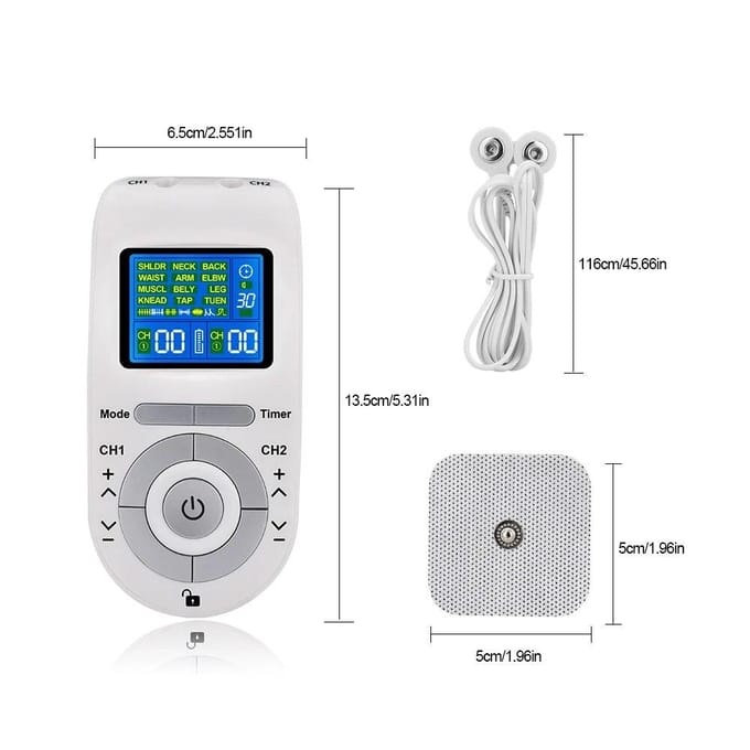 EMS Tens spierstimulator elektrische acupunctuur lichaamsmassager digitale therapiemachine elektrostimulator spierontspanningsmassager CN wit
