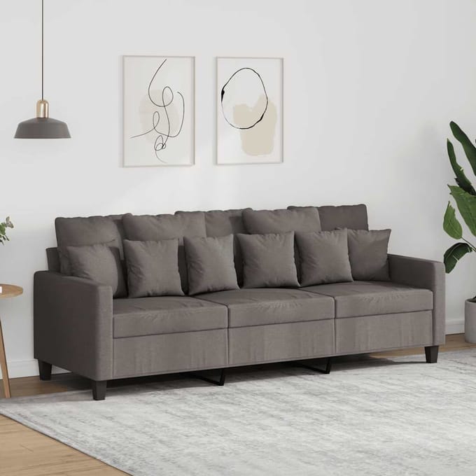vidaXL - Driezitsbank - 180 - cm - stof - taupe
