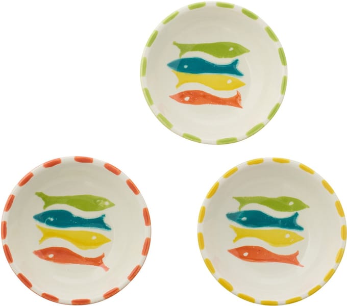 J-Line schaal Vis - keramiek - small - set van 3