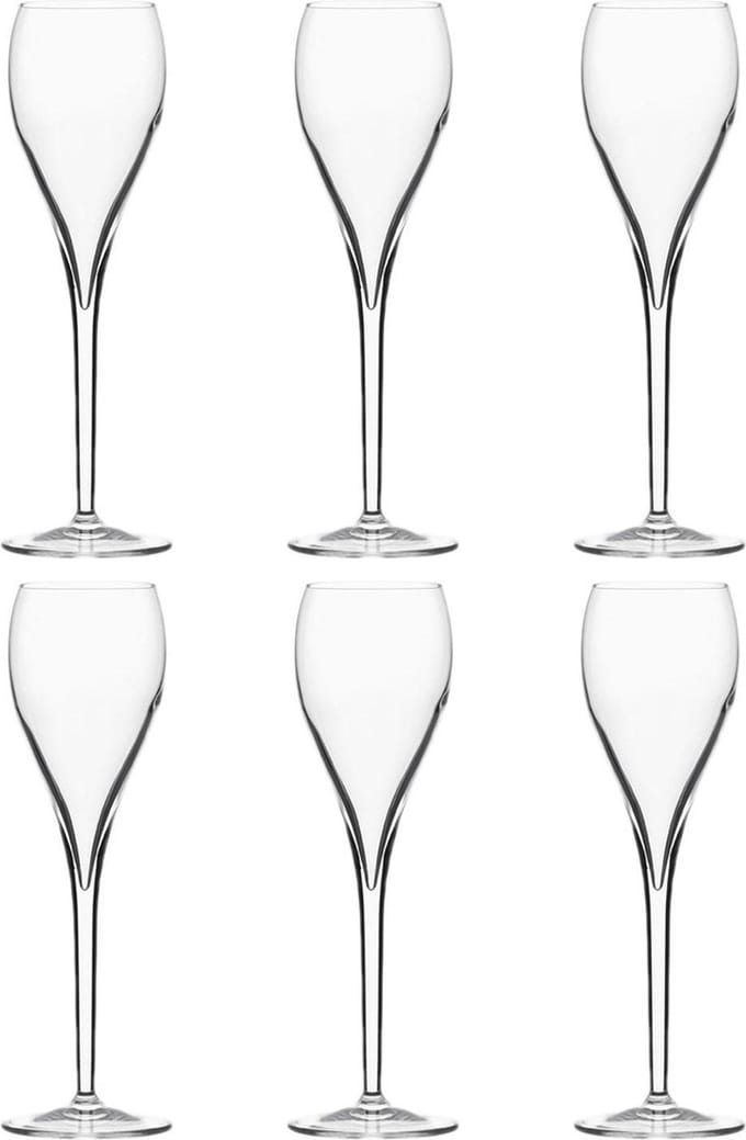 Italesse Privé Flûte Champagneglazen - Set van 6 - 0,15L - Elegant en Veelzijdig Design