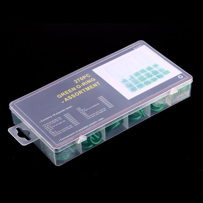 270 pièces 18 taille voiture HNBR système A/C climatisation joint torique Kit de joint vert gray
