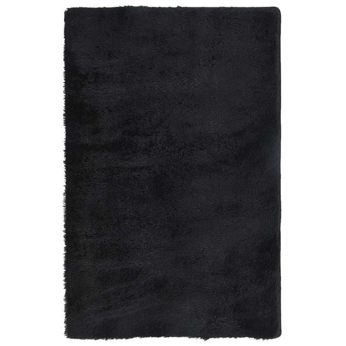 vidaXL - Hoogpolig - vloerkleed - NAVARRA - 130x200 - cm - polyester - zwart