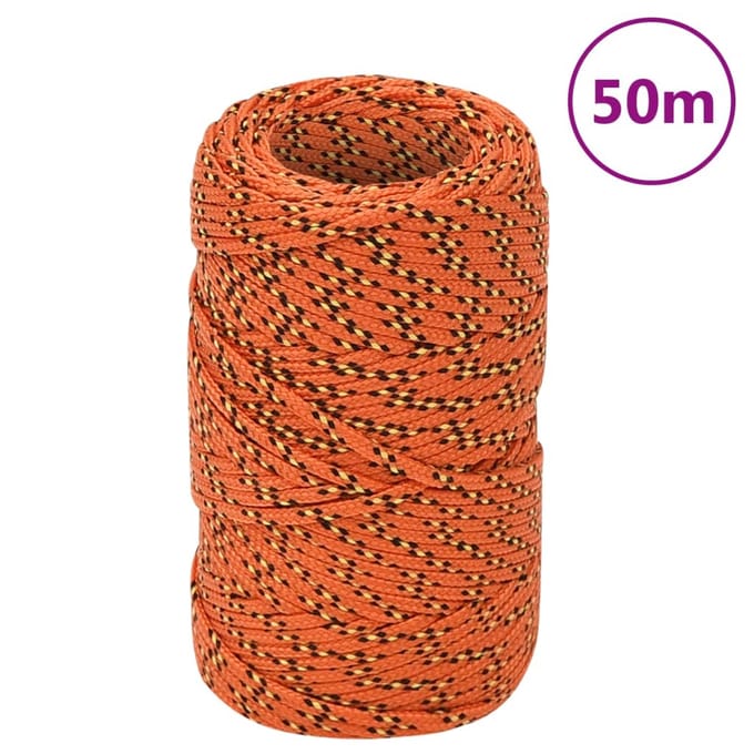 vidaXL - Boottouw - 2 - mm - 50 - m - polypropyleen - oranje