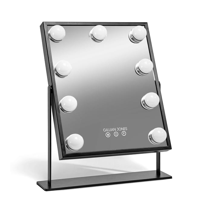 Gillian Jones Makeup Artist Mirror w. 9 strong LED bulb - Black