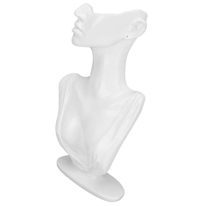 Hars Buste Display Standaard Hanger Half Gezicht Oorbel Display Mannequin Display Houder Organizer Wit white