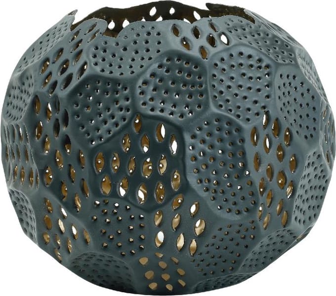 PTMD Filly Windlicht M matzwart bolvormig open model - diameter 25 cm